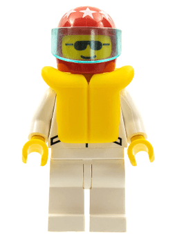Jacket 2 Stars White - White Legs, Red Helmet 7 White Stars, Trans-Light Blue Visor