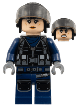 ACU Tracker - Female, Black Aviator Cap with Trans-Brown Visor, Light Nougat Head