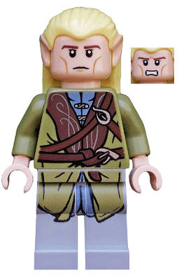 Legolas - Olive Green Robe, Long Cheek Lines