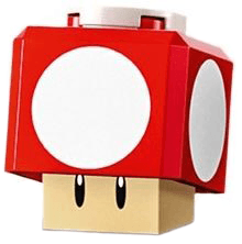 Super Mushroom - Tan Hinge Brick / Blue Plate, Round 2 x 2 Interior