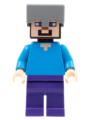 Steve (Light Nougat) - Dark Purple Legs, Flat Silver Helmet