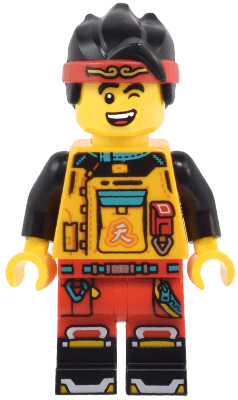 Monkie Kid - Bright Light Orange Racing Suit, Red Legs