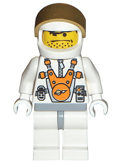 LEGO Mars Mission Astronaut with Helmet and Orange Sunglasses on Forehead Stubble (mm007) Space Minifigure