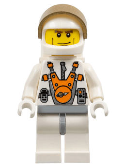 Mars Mission Astronaut with Helmet and Cheek Lines and Backpack