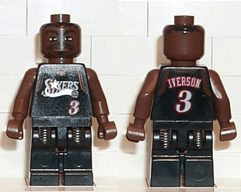 LEGO NBA Allen Iverson Philadelphia 76ers #3 (Black Uniform) (nba010) Sports Minifigure