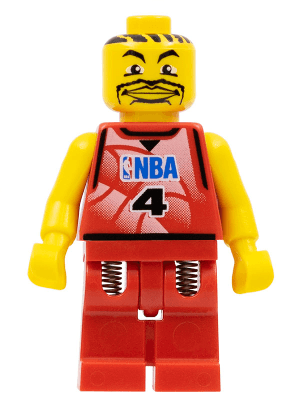 LEGO NBA Player Number 4 with Red Legs (nba044) Sports Minifigure