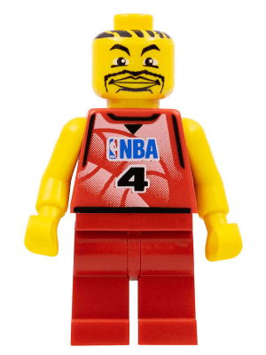 LEGO NBA Player Number 4 with Red Non-Spring Legs (nba044a) Sports Minifigure