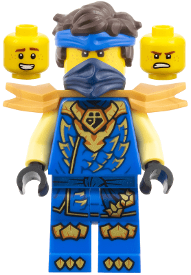 Jay - Dragons Rising, Tunic with Dragon Head, Hair, Wide Pearl Gold Shoulder Armor