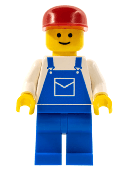 LEGO Overalls Blue with Pocket Red Cap (ovr003) minifigure