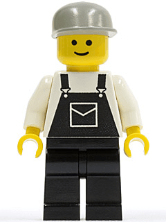 LEGO Overalls Black with Pocket Light Gray Cap (ovr004) minifigure