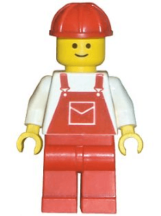 LEGO Overalls Red with Pocket Red Construction Helmet (ovr005) Town / City Minifigure