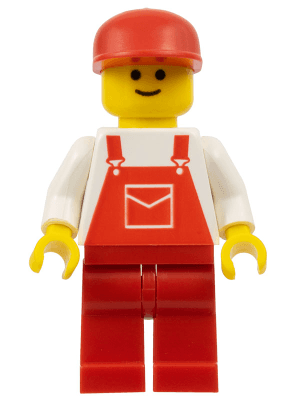 LEGO Overalls Red with Pocket Red Cap (ovr008) Town / City Minifigure