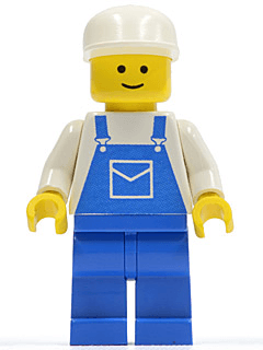 LEGO Overalls Blue with Pocket White Cap (ovr011) minifigure