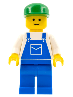 LEGO Overalls Blue with Pocket Green Cap (ovr016) minifigure