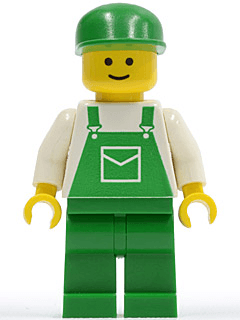 LEGO Overalls Green with Pocket Green Cap Standard Grin (ovr019) minifigure