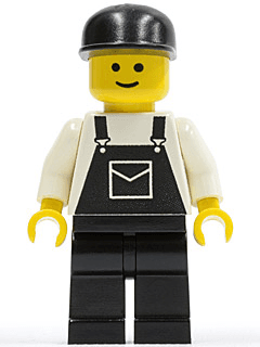 LEGO Overalls Black with Pocket Black Cap (ovr020) minifigure