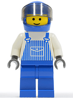 LEGO Overalls Striped Blue with Pocket (ovr024) minifigure