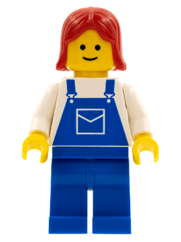LEGO Overalls Blue with Pocket Red Female Hair (ovr029) minifigure