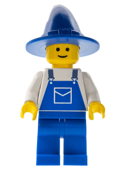 LEGO Overalls Blue with Pocket Blue Wizard / Witch Hat (ovr035) minifigure