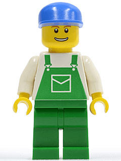 LEGO Overalls Green with Pocket Blue Cap (ovr040) minifigure