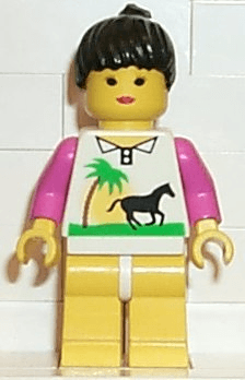 Horse and Palm - Yellow Legs, Black Ponytail Hair