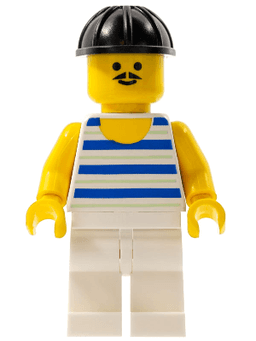 LEGO Horizontal Blue and Light Green Stripes Black Construction Helmet (par026) minifigure