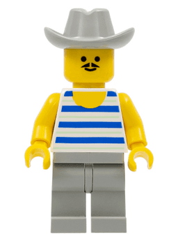 LEGO Horizontal Blue and Light Green Stripes Light Gray Cowboy Hat (par028) minifigure