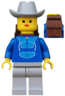 LEGO Jogging Suit Light Gray Cowboy Hat (par046) minifigure