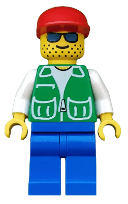 Jacket Green with 2 Large Pockets - Blue Legs, Red Cap