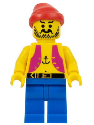 LEGO Pirate Anchor Light Purple Vest Red Bandana (Reissue) (pi013new) Pirates Minifigure
