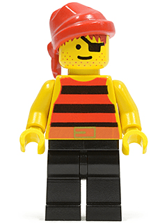 LEGO Pirate Red / Black Stripes Shirt Red Bandana (pi031) Pirates Minifigure