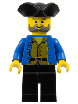 Pirate Brown Shirt, Black Legs, Black Pirate Triangle Hat