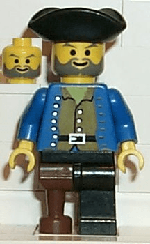 LEGO Pirate Brown Shirt Black Pirate Triangle Hat (pi036) Pirates Minifigure