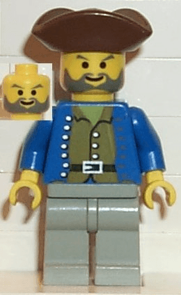 LEGO Pirate Brown Shirt Brown Pirate Triangle Hat (pi037) Pirates Minifigure
