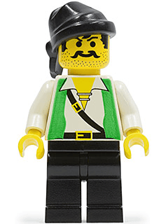 LEGO Pirate Green Vest Black Bandana (pi047) Pirates Minifigure