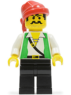 LEGO Pirate Green Vest Red Bandana (pi051) Pirates Minifigure