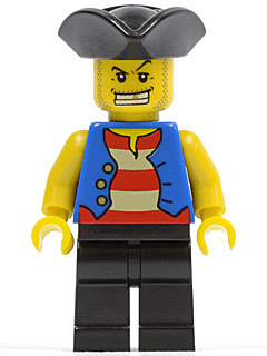 LEGO Pirate Blue Vest Tricorne Hat (pi127) Pirates Minifigure