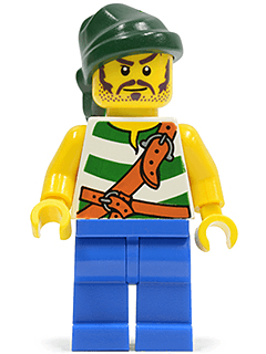 LEGO Pirate Green / White Stripes Dark Green Bandana (pi132) Pirates Minifigure