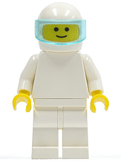 LEGO Plain White Torso with White Arms Trans-Light Blue Visor (pln0010) minifigure