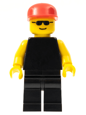 Plain Black Torso with Yellow Arms, Black Legs, Sunglasses, Red Cap