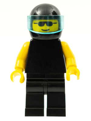 LEGO Plain Black Torso with Yellow Arms Sunglasses Trans-Light Blue Visor (pln011) Town / City Minifigure