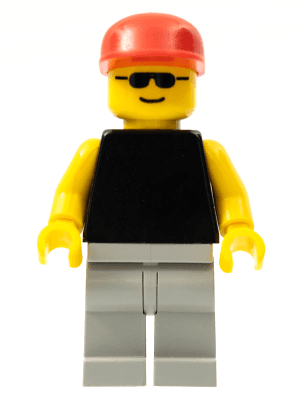 LEGO Plain Black Torso with Yellow Arms Sunglasses Red Cap (pln012) Town / City Minifigure