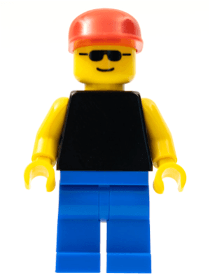 LEGO Plain Black Torso with Yellow Arms Sunglasses Red Cap (pln014) Town / City Minifigure