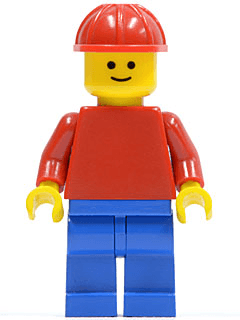 LEGO Plain Red Torso with Red Arms Red Construction Helmet (pln026) minifigure