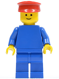 LEGO Plain Blue Torso with Blue Arms Red Hat (pln028) minifigure