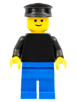 LEGO Plain Black Torso with Black Arms Black Hat (pln029) minifigure