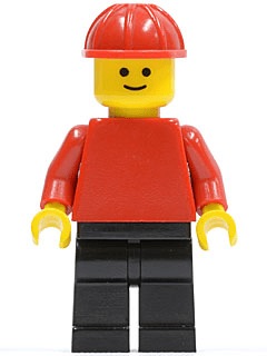 LEGO Plain Red Torso with Red Arms Red Construction Helmet (pln033) minifigure