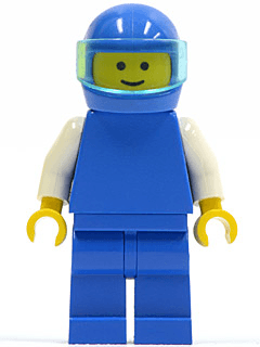 LEGO Plain Blue Torso with White Arms Trans-Light Blue Visor (pln034) minifigure