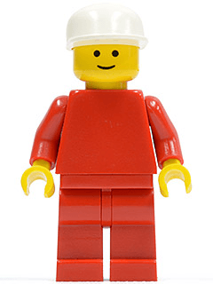 LEGO Plain Red Torso with Red Arms White Cap (pln035) minifigure