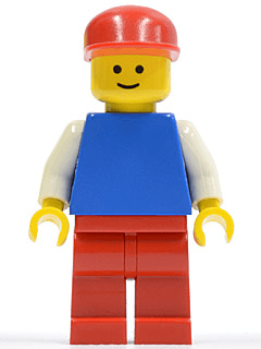 LEGO Plain Blue Torso with White Arms Red Cap (pln038) minifigure